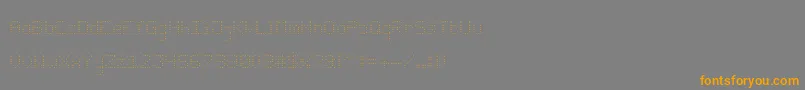 フォントDigitaled – オレンジの文字は灰色の背景にあります。