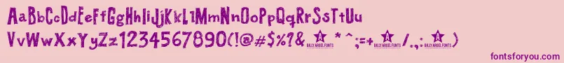 Buteco-Schriftart – Violette Schriften auf rosa Hintergrund