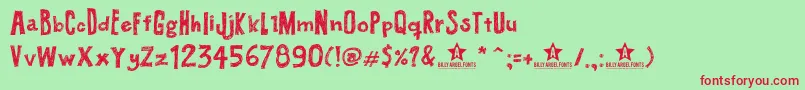 Buteco Font – Red Fonts on Green Background