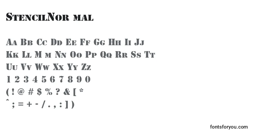 A fonte StencilNormal – alfabeto, números, caracteres especiais