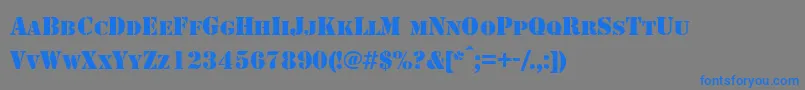 StencilNormal-Schriftart – Blaue Schriften auf grauem Hintergrund