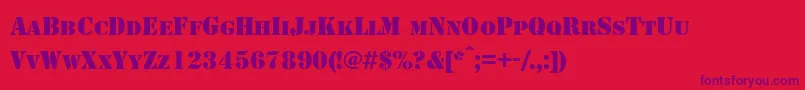 StencilNormal-Schriftart – Violette Schriften auf rotem Hintergrund