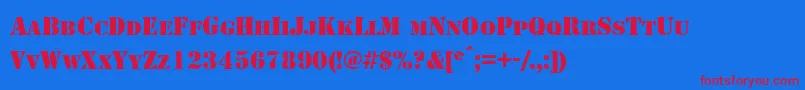 StencilNormal Font – Red Fonts on Blue Background