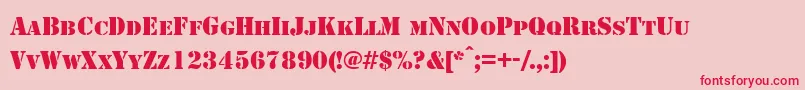 StencilNormal-Schriftart – Rote Schriften auf rosa Hintergrund
