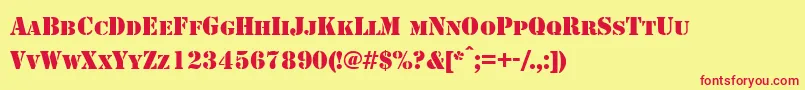 StencilNormal Font – Red Fonts on Yellow Background