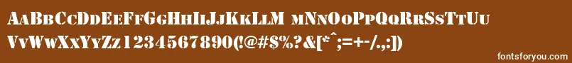 StencilNormal Font – White Fonts on Brown Background