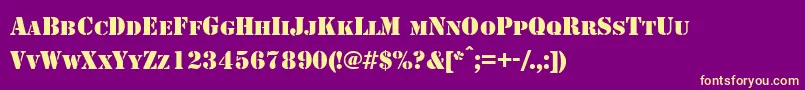 StencilNormal-Schriftart – Gelbe Schriften auf violettem Hintergrund