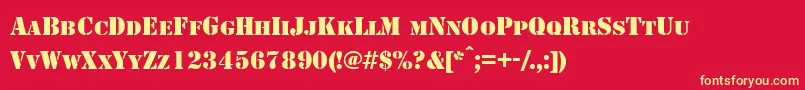 StencilNormal Font – Yellow Fonts on Red Background