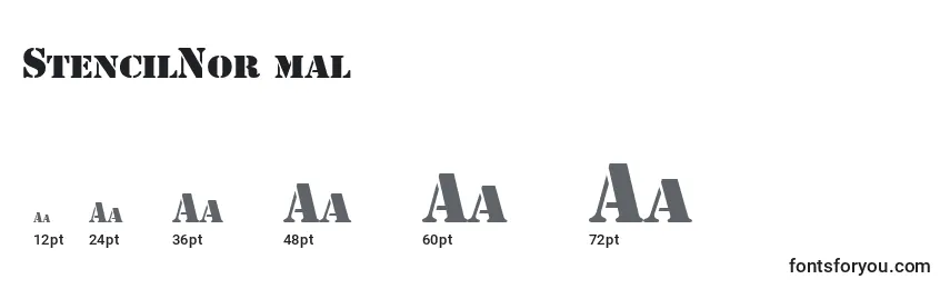 StencilNormal Font Sizes