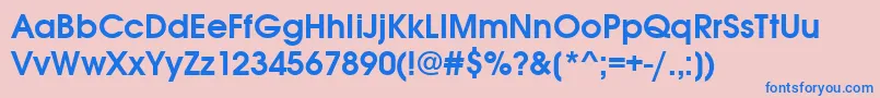 Fonte AvantgardeitcttDemi – fontes azuis em um fundo rosa