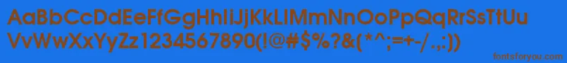AvantgardeitcttDemi-Schriftart – Braune Schriften auf blauem Hintergrund