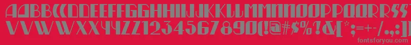 Munchausen Font – Gray Fonts on Red Background