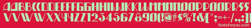 Munchausen-Schriftart – Grüne Schriften auf rotem Hintergrund