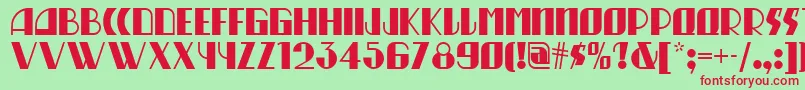 Munchausen Font – Red Fonts on Green Background