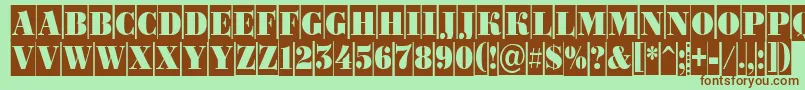 BodoniortonrttlcmRegular Font – Brown Fonts on Green Background