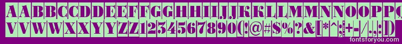 BodoniortonrttlcmRegular Font – Green Fonts on Purple Background