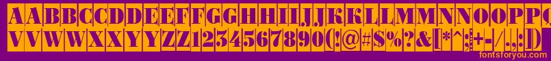 BodoniortonrttlcmRegular Font – Orange Fonts on Purple Background