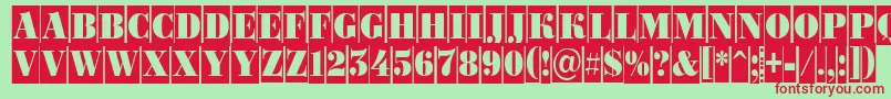 BodoniortonrttlcmRegular Font – Red Fonts on Green Background