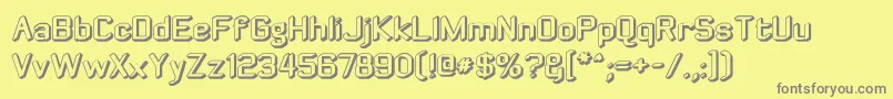 Zyphyteoffset-fontti – harmaat kirjasimet keltaisella taustalla
