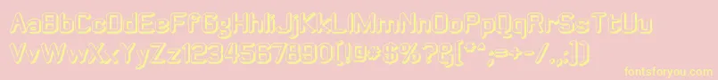 Zyphyteoffset-fontti – keltaiset fontit vaaleanpunaisella taustalla