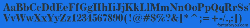 フォントModern880BoldBt – 黒い文字の青い背景