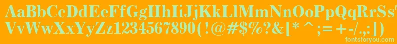 Modern880BoldBt Font – Green Fonts on Orange Background