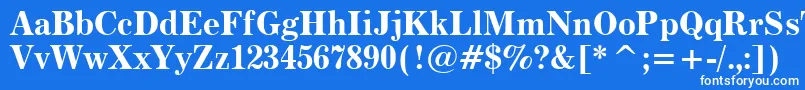 Modern880BoldBt Font – White Fonts on Blue Background