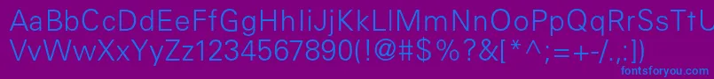 GenLight Font – Blue Fonts on Purple Background