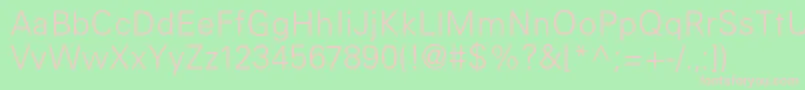 GenLight Font – Pink Fonts on Green Background