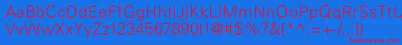 GenLight Font – Red Fonts on Blue Background