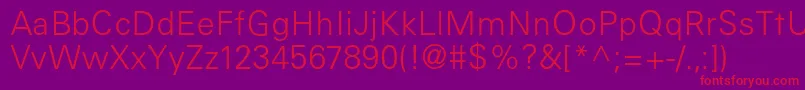 GenLight Font – Red Fonts on Purple Background