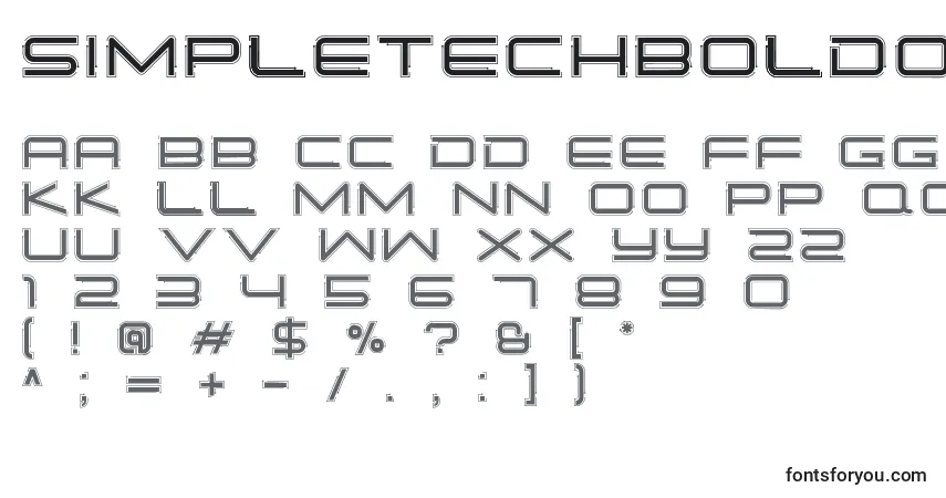 Шрифт SimpleTechBold02 (73573) – алфавит, цифры, специальные символы