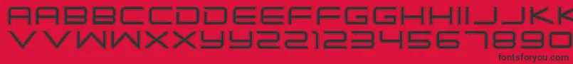 SimpleTechBold02 Font – Black Fonts on Red Background