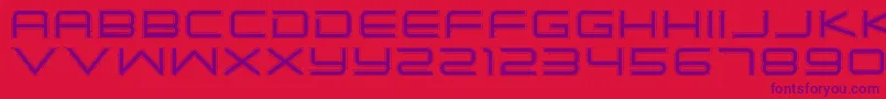 SimpleTechBold02-Schriftart – Violette Schriften auf rotem Hintergrund