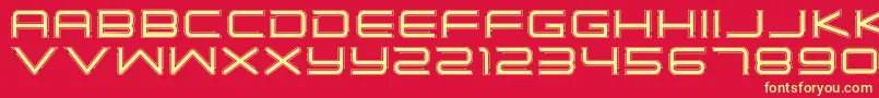 SimpleTechBold02 Font – Yellow Fonts on Red Background