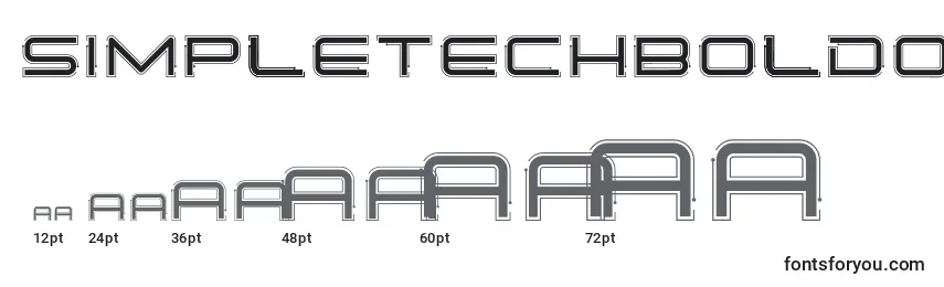 SimpleTechBold02 (73573) Font Sizes