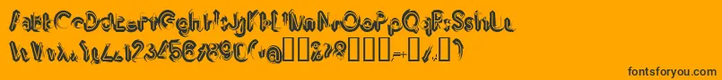 Imbrrg-Schriftart – Schwarze Schriften auf orangefarbenem Hintergrund