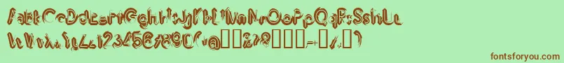 Fonte Imbrrg – fontes marrons em um fundo verde