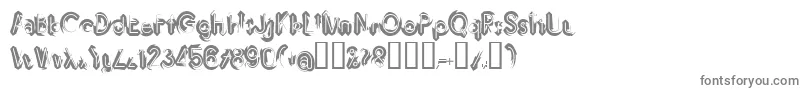 Imbrrg-fontti – harmaat kirjasimet valkoisella taustalla