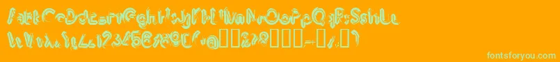 Шрифт Imbrrg – зелёные шрифты на оранжевом фоне
