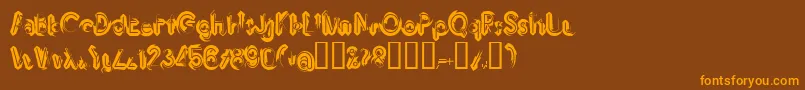 Imbrrg Font – Orange Fonts on Brown Background