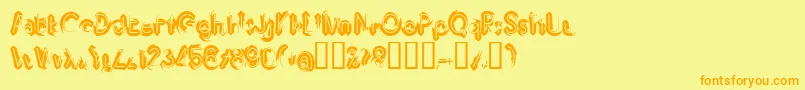 Шрифт Imbrrg – оранжевые шрифты на жёлтом фоне