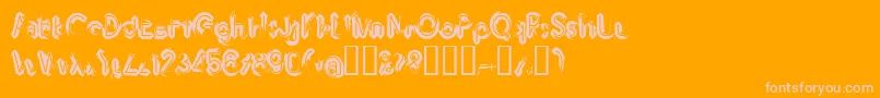 Imbrrg-fontti – vaaleanpunaiset fontit oranssilla taustalla