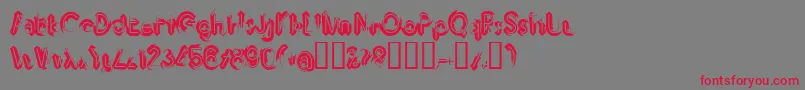 フォントImbrrg – 赤い文字の灰色の背景