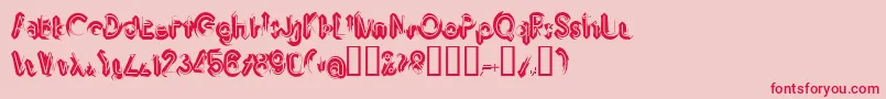 フォントImbrrg – ピンクの背景に赤い文字