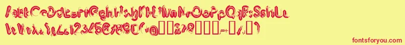 Imbrrg Font – Red Fonts on Yellow Background