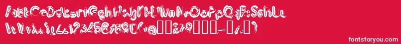 フォントImbrrg – 赤い背景に白い文字