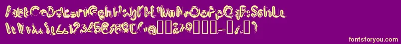 Imbrrg Font – Yellow Fonts on Purple Background