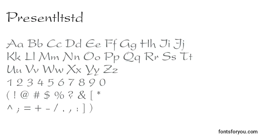 Presentltstd Font – alphabet, numbers, special characters