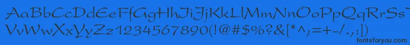 Presentltstd Font – Black Fonts on Blue Background